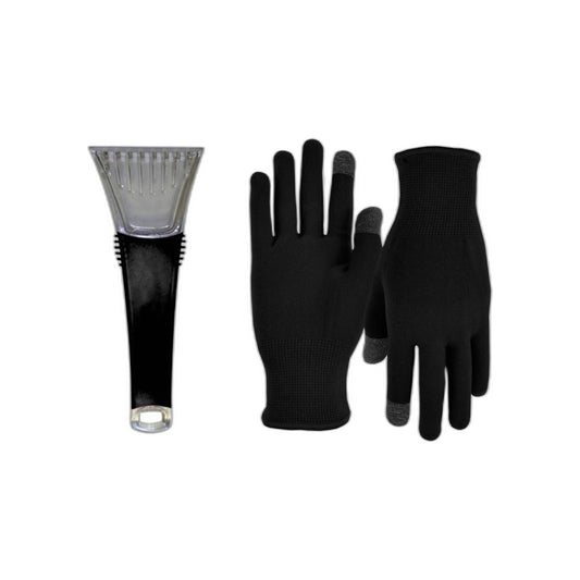 Winter Warm Up Bundle - 10" Ice Scraper & Texting Gloves
